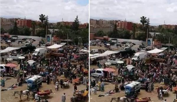 قائدة ببني ملال تستعين بالقوات العمومية وتقود حملة واسعة لإخلاء سويقة عشوائية 